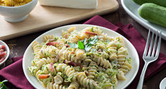 Fusilli, zucchine, speck e Caprino